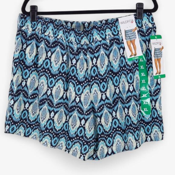 Wildfox Shorts Blue Print Women’s 3X Easy Breezy Bold Resortwear - Picture 2 of 10